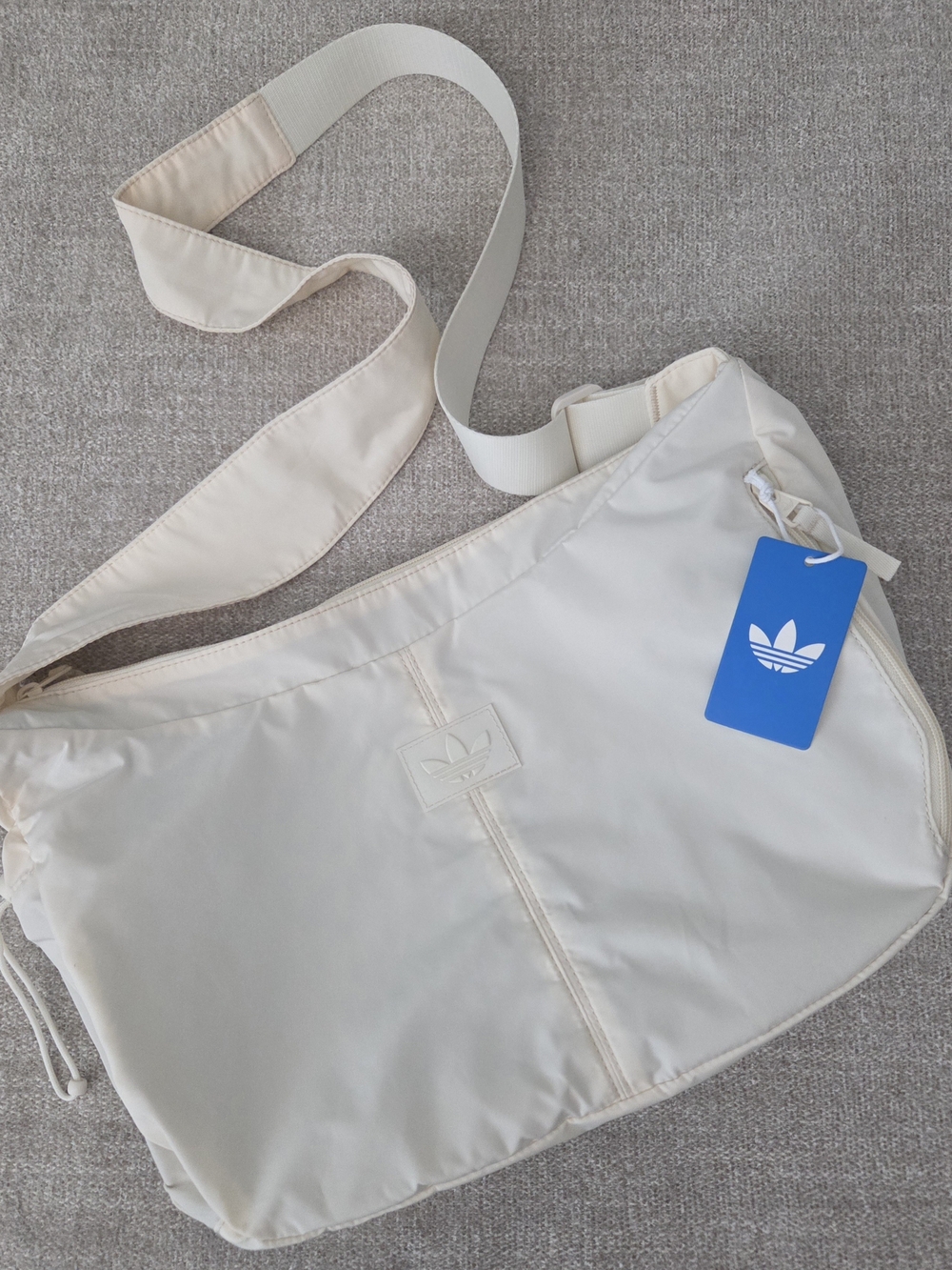 adidas Originals Cream Nylon Crossbody Bag with Adjustable Strap